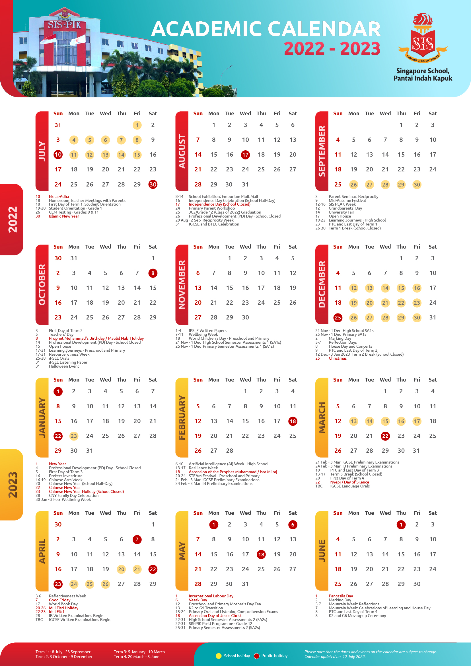 Academic Calendar 2022-2023