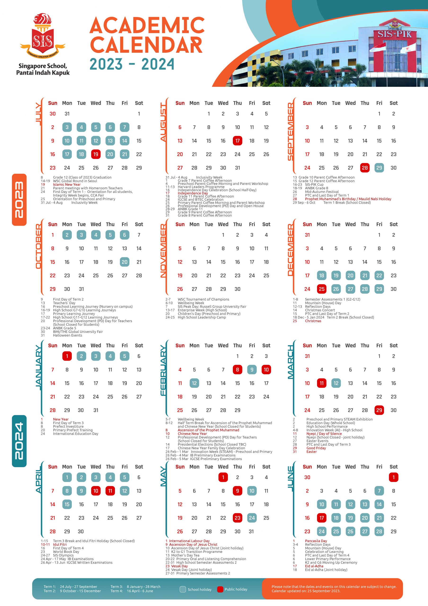 Academic Calendar 2023-2024