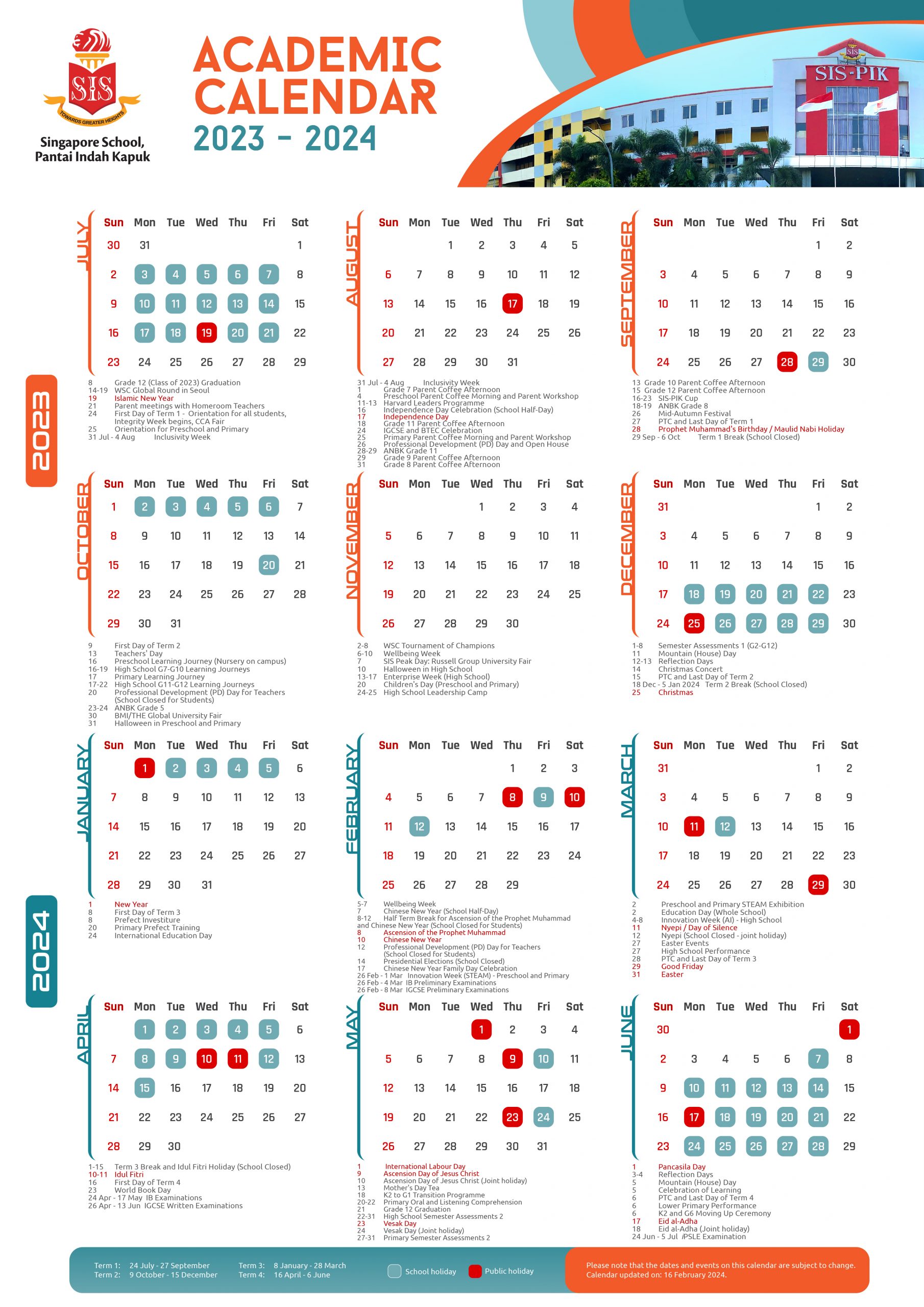Academic Calendar 2023-2024
